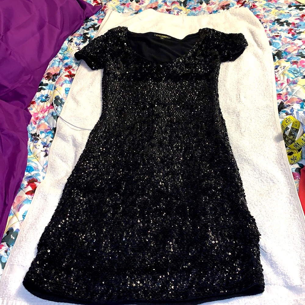 Black Sequins Betsy Johnson Evening Dress